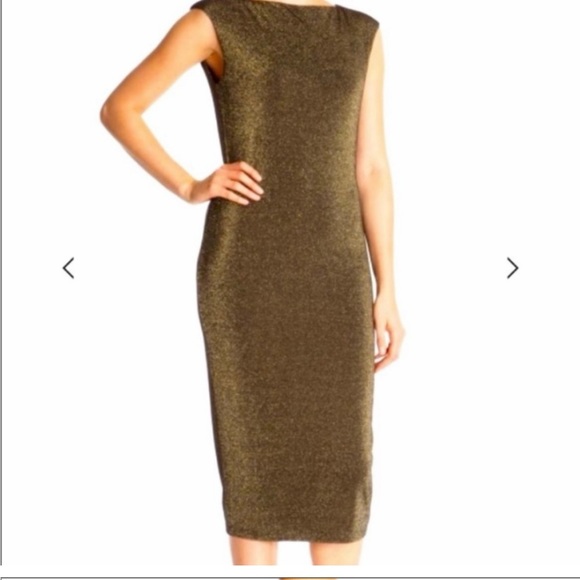 Ted Baker Gold sparkly dress size Ted 5 US 12 - Picture 2 of 11